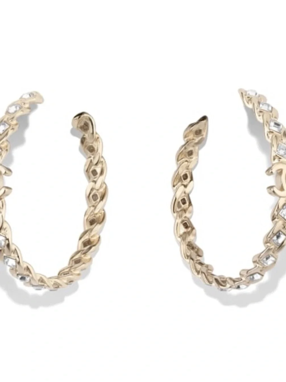 CHANEL Gold-Tone Multicolor Crystal Fringe Drop Earrings